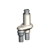 Centrotherm ICTCR24 Concentric Reversible Adapter, 4 in Intake, 2 in Exhaust, PP, White, 6-1/2 in Height, 10.2 in Width