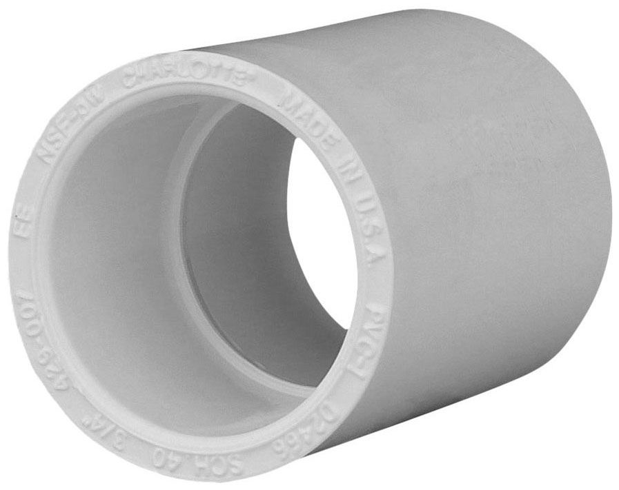 TIGRE 429-007 3/4 x 3/4 Coupling - Schedule 40, White, Slip x Slip