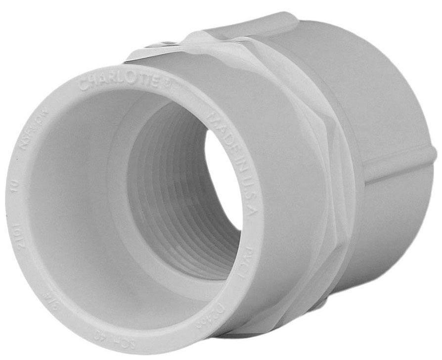 Streamline® 435-007 Pipe Adapter, 34 in Slip x 34 in FNPT, PVC, White, SCH 40