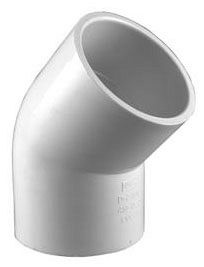 TIGRE 417-007 3/4 x 3/4 Elbow - Schedule 40, 45 Degrees, White, Slip x Slip