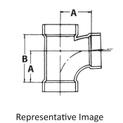 Charlotte Pipe ABS 400-2 DWV Sanitary Tee, Tee Fitting, Schedule/Class: SCH 40, Connection Size 1: 2 in
