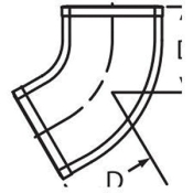 Charlotte Pipe NH 10 4 DWV 1/16 Bend, Bend Fitting, Connection Size 1: 4 in, Connection Type 1: No-Hub, 60 deg Angle