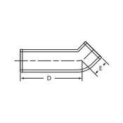 Charlotte Pipe NH 12 2 DWV 1/8 Bend, Bend Fitting, Connection Size 1: 2 in, Connection Type 1: No-Hub, 45 deg Angle