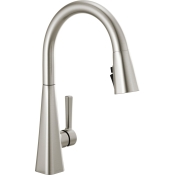 DELTA® 19802Z-SP-DST Kitchen Faucet, Deck Installation / Mounting, 1 Handles, 1 or 3 Holes, 1.8 gpm Flow Rate