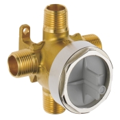 DELTA® R11000 3/6-Setting Diverter Rough Valve, 1/2 in Inlet Connection, 1/2 in Outlet Connection, Brass Body, 3 Ports