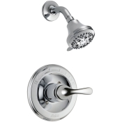 DELTA® T13220 Shower Trim, Wall Installation / Mounting, Brass, Chrome, 1.75 gpm Flow Rate, 1 Handles, Lever Handle