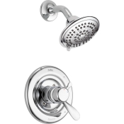 DELTA® T17230 Shower Trim, Wall Installation / Mounting, Brass, Chrome, 1.75 gpm Flow Rate, 1 Handles, Lever Handle