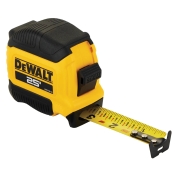 DeWALT® 33-725 Compact Tape Measure, Steel, 5.8 in Length, 3-1/2 in Width, 2 in Height, 25 ft Blade Length, Black/Yellow