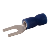 Devco 6227LX Spade Terminal, 16 to 14 AWG Wire, Copper Conductor, #8 Stud, Spade Tongue, Blue