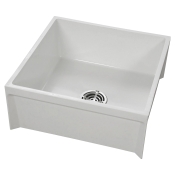 FIAT™ MSB2424 Mop Service Basin, Molded Stone, 24 in Length, 24 in Width, White