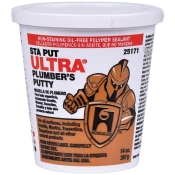 HERCULES® Sta Put Ultra® 25171 Plumber's Putty, Solid, Off-White, Slight, 14 oz, Bucket
