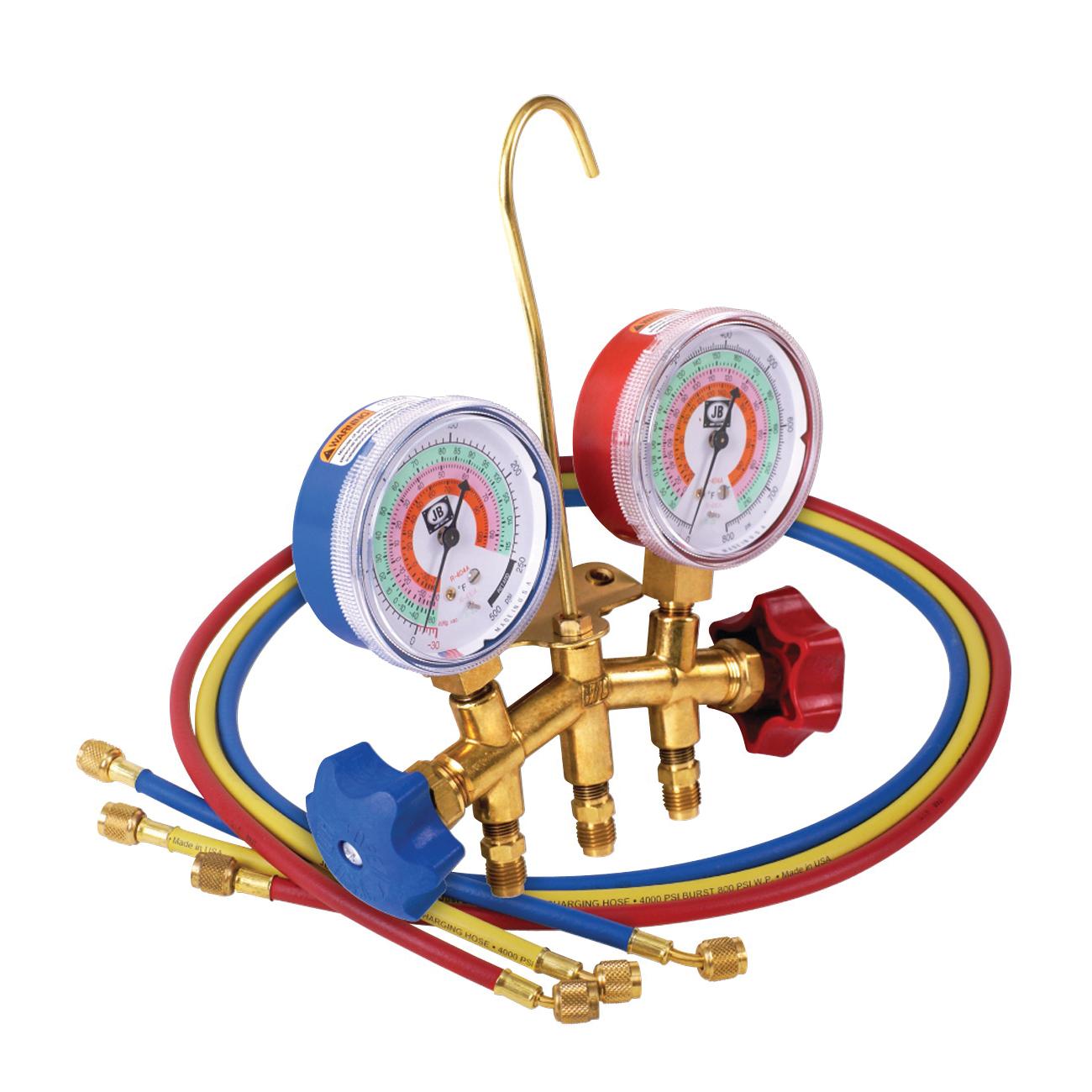 JB Industries M2 Series M2-5-410A Manifold Gauge, Brass
