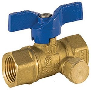 Jomar Valve 102-302 T-203 3/8 IPS Gas Ball Valve with Side Tap Port