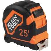 KLEIN TOOLS® 9125 Single-Hook Tape Measure, SAE System of Measurement, Plastic/Steel, 3.43 in Length, 2.35 in Width