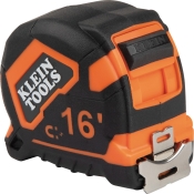 KLEIN TOOLS® 9216 Double Hook Tape Measure, SAE System of Measurement, Plastic/Steel, 3.07 in Length, 2.35 in Width