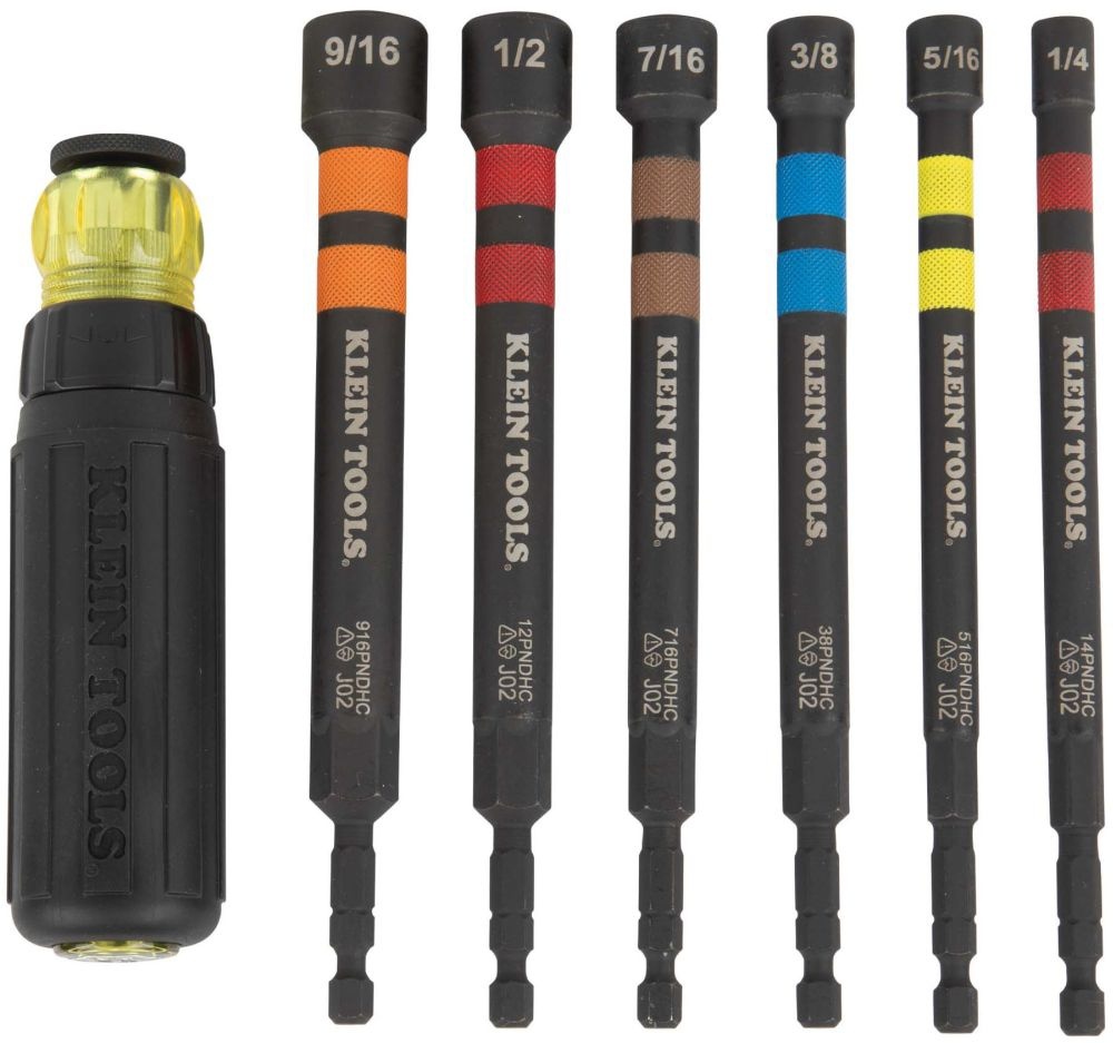 KLEIN TOOLS 32950 7-PIECE Ratcheting Power Nut Driver