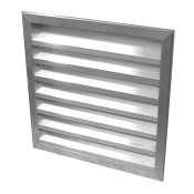 Lloyd Industries 2-SRF Stationary Louver With Flange Frame, 20 in Opening Width, 20 in Opening Length, Aluminum