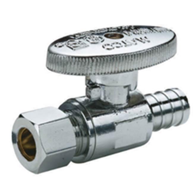 Matco-Norca 26-1004PXLF 1/2PEX X 3/8 Compression 1/4 Turn Straight Spply Valve Lead Free