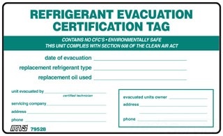 Mars M79528 Refrig Evac Cert 5PK (Mars 79528)