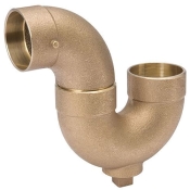 MUELLER INDUSTRIES A15657 P-Trap, P-Trap, 1-1/2 in Inlet Connection, Cup (Female Solder) Inlet Connection, Brass