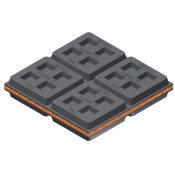 Mason Industries 2X2SK Waffle/Cork Sandwich Pad, 200 lb Load, 3/4 in Height, 2 in Width, 2 in Depth, Natural Rubber