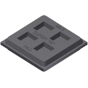 Mason Industries R2X2MSW Waffle Pad, 180 lb Load, 3/8 in Height, 2 in Width, 2 in Depth, Natural Rubber