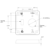 Mulberry 11414.0 Square Toggle/Single Receptacle Switch Cover, Steel, Surface Installation / Mounting, 4 in Height