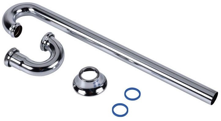 Oatey 719DFBN-1 S-Trap 1.25 17 Gauge with Deep Flange & Brass Nut