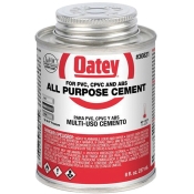 Oatey® 30821 All-Purpose Solvent Cement With Dauber, Liquid Form, Applicable Materials: ABS, CPVC, PVC, Can Container