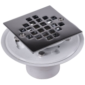 Oatey® 42394 Tile Shower Base Drain, For Pipe Size: 2 in, 3 in, Solvent Weld Outlet Connection, PVC Body
