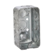 RACO® 660 Handy Box, Steel, 1 Gangs, 10 Knockouts, 13 cu-in Capacity, 4 in Height, 2-1/8 in Width, 1-7/8 in Depth