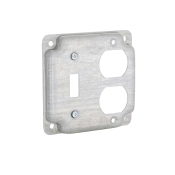 RACO® 906C Exposed Work Square Box Cover, Steel, 6.5 cu-in Capacity, 4 in Height, 4 in Width, Cover Function Type