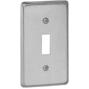 Steel City® 58C30 Rectangular Utility Box Cover, Steel, 1 Gangs, 1 Outlets, 4 in Height, 2-1/8 in Width, Silver