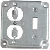 Steel City® RS2 Square Box Surface Cover, Steel, 5 cu-in Capacity, 4 in Height, 4 in Width, 1/2 in Depth, Silver