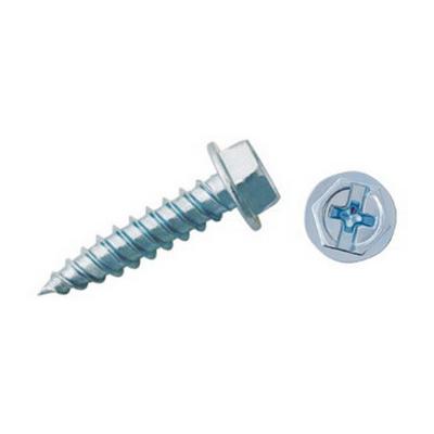 Duro Dyne® Super Saber Series 14163 Self-Piercing Screw, #10 Thread, 3/4 in OAL, Hex Head, 1/4 in Drive, Slotted Drive