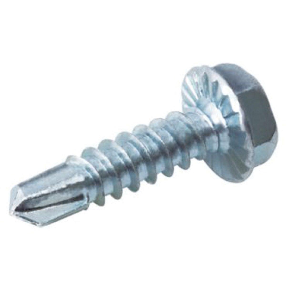 Duro Dyne® Pro Point Series 14180 Self-Piercing Screw, #10 Thread, 1/2 in OAL, Unslotted Hex Head, 5/16 in Drive, Steel