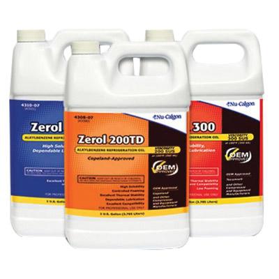 Nu-Calgon Zerol 4310-07 Alkylbenzene Refrigeration Oil, 1 gal, Jug, Clear, 39 to 4.3 cSt Viscosity