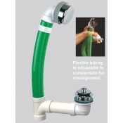WATCO® FLEX924-LT-PVC-CP Bath Waste, PVC, Chrome-Plated, Waste Function Type