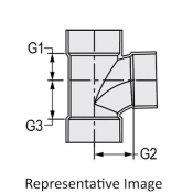 WOLVERINE BRASS® 400 DWV Sanitary Tee, Tee Fitting, Connection Size 1: 2 in, Connection Type 1: Hub, White