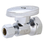 WOLVERINE BRASS® 56331NL 1/4-Turn Straight Stop, 1/2 in Inlet Connection, FIP Inlet Connection, 3/8 in Outlet Connection