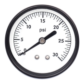 Wal-Rich 1714002 Back Outlet Pressure Gauge, 0 to 30 psi, Bourdon Tube, 2-1/2 in Dial, 1/4 in, NPT, Brass, Back