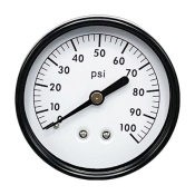 Wal-Rich 1714004 Back Outlet Pressure Gauge, 0 to 100 psi, Bourdon Tube, 2-1/2 in Dial, 1/4 in, NPT, Brass, Back
