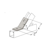 Wesanco-ZSI W5425EG 2-Hole Open Angle Connector, Electro-Galvanized, 45 deg Angle, Connector Function Type