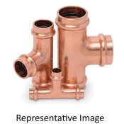 ZoomLock® 870707 Tee, 1-1/8 in, Press-to-Connect, 700 psi Max Working Pressure, Tee, 1-1/8 in, Press-to-Connect, Copper