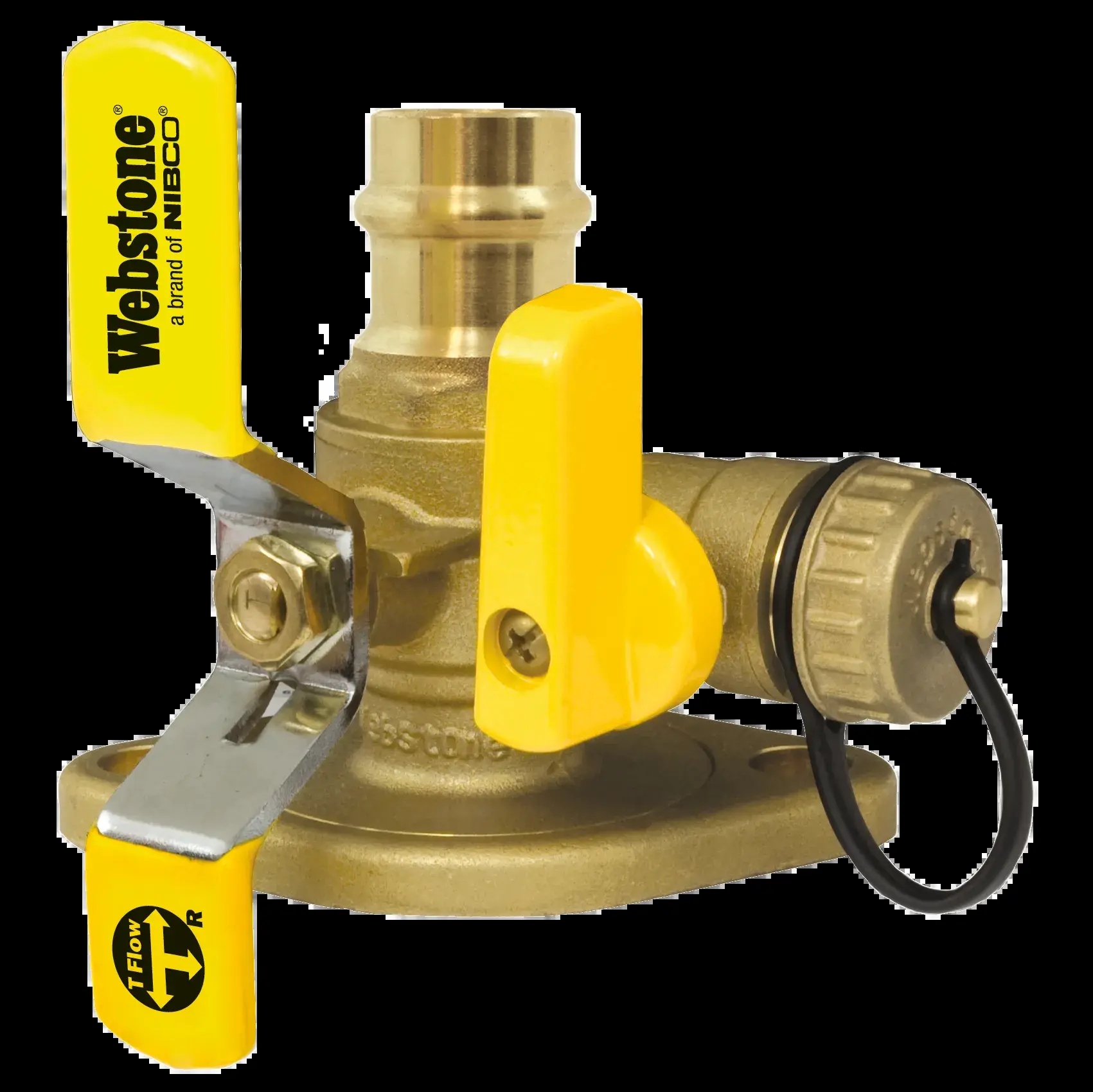 Webstone H-81413HV 8141 Series Uni-Flange Ball Valve With Drain - 3/4 In Press X Flange