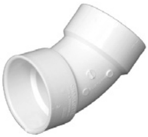 321 Series PVC DWV 45-Degree Elbow - 3 in, Schedule 40