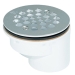 AB&A™ 67032 Offset Receptor Base Shower Drain, For Pipe Size: 2 in, Solvent Weld Outlet Connection, PVC Body, Round