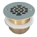 AB&A™ 67039 Shower Drain, For Pipe Size: 2 in, IPS Outlet Connection, Bronze Body, Stainless Steel Grate, Round, Chrome