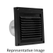 Builder's Best® 110899 Mini-Louver Hood, 8.2 in Opening Width, 8.2 in Opening Length, Plastic, 5/8 in Height, White