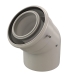 Centrotherm ICEL3545 Concentric Elbow, 5 in Intake, 3 in Exhaust, PP, White, 5-1/2 in Height, 7 in Width, 8.3 in Depth